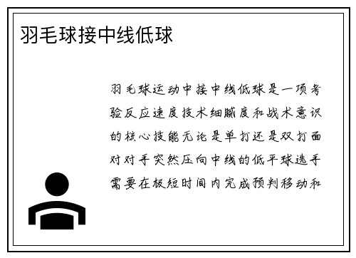 羽毛球接中线低球